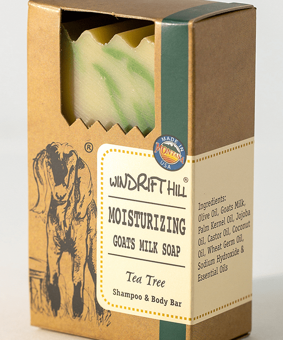 Tea Tree Goat Milk Shampoo & Body Bar - Windrift Hill Goat Milk Skincare - 804551435508 - Sugar River Shoppe - 