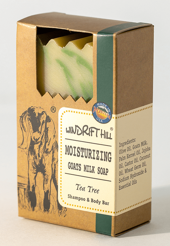 Tea Tree Goat Milk Shampoo & Body Bar - Windrift Hill Goat Milk Skincare - 804551435508 - Sugar River Shoppe - 