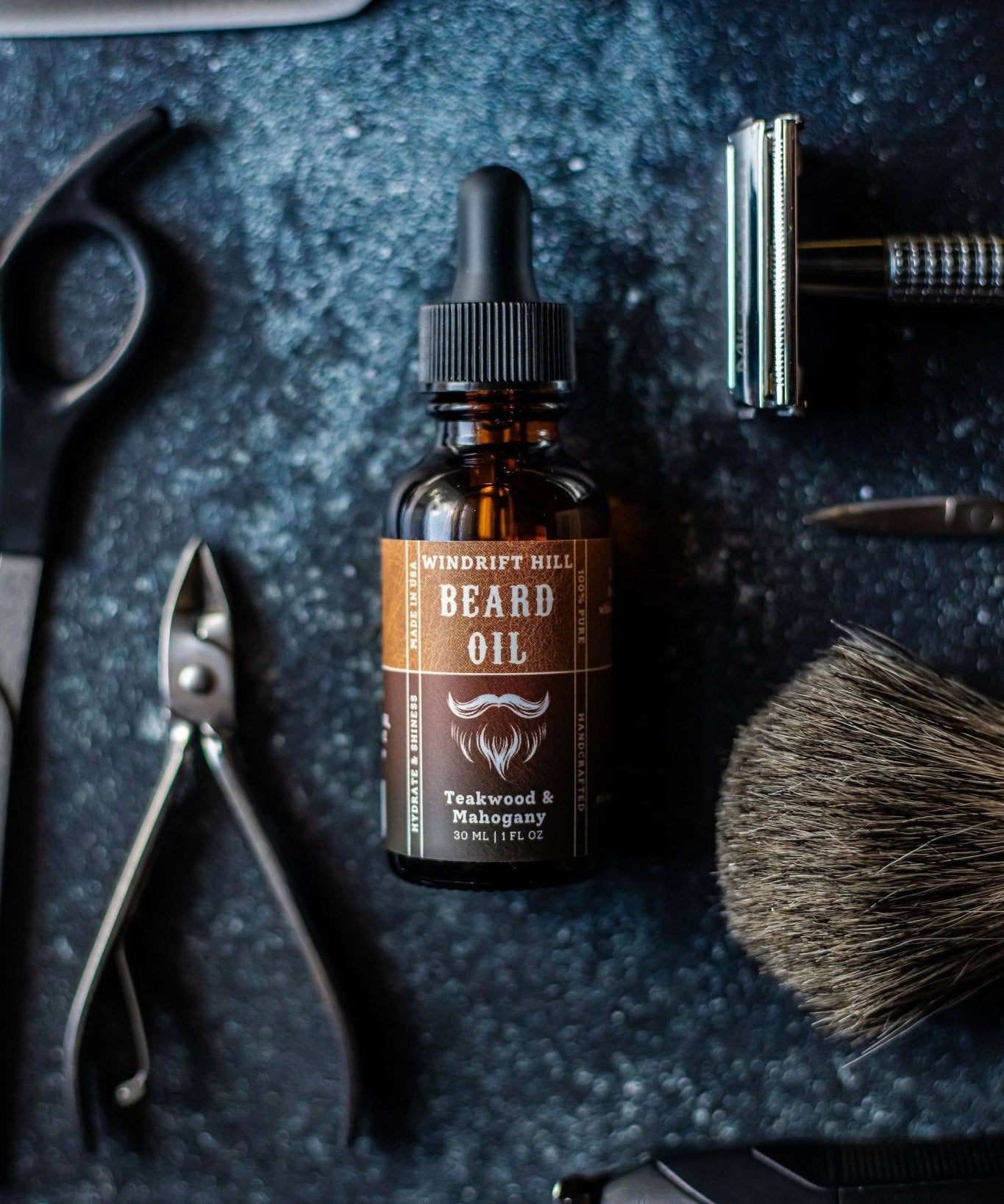 Teakwood & Mahogany | Beard Oil - Windrift Hill Goat Milk Skincare - 804551436611 - Sugar River Shoppe - 