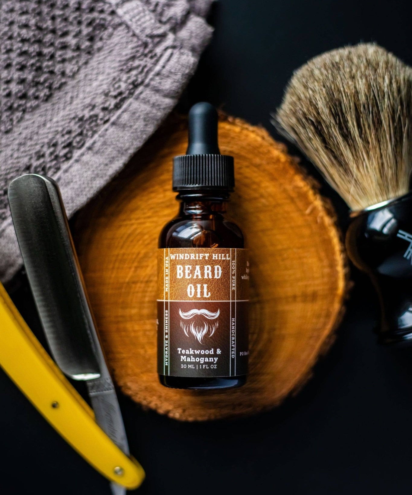 Teakwood & Mahogany | Beard Oil - Windrift Hill Goat Milk Skincare - 804551436611 - Sugar River Shoppe - 