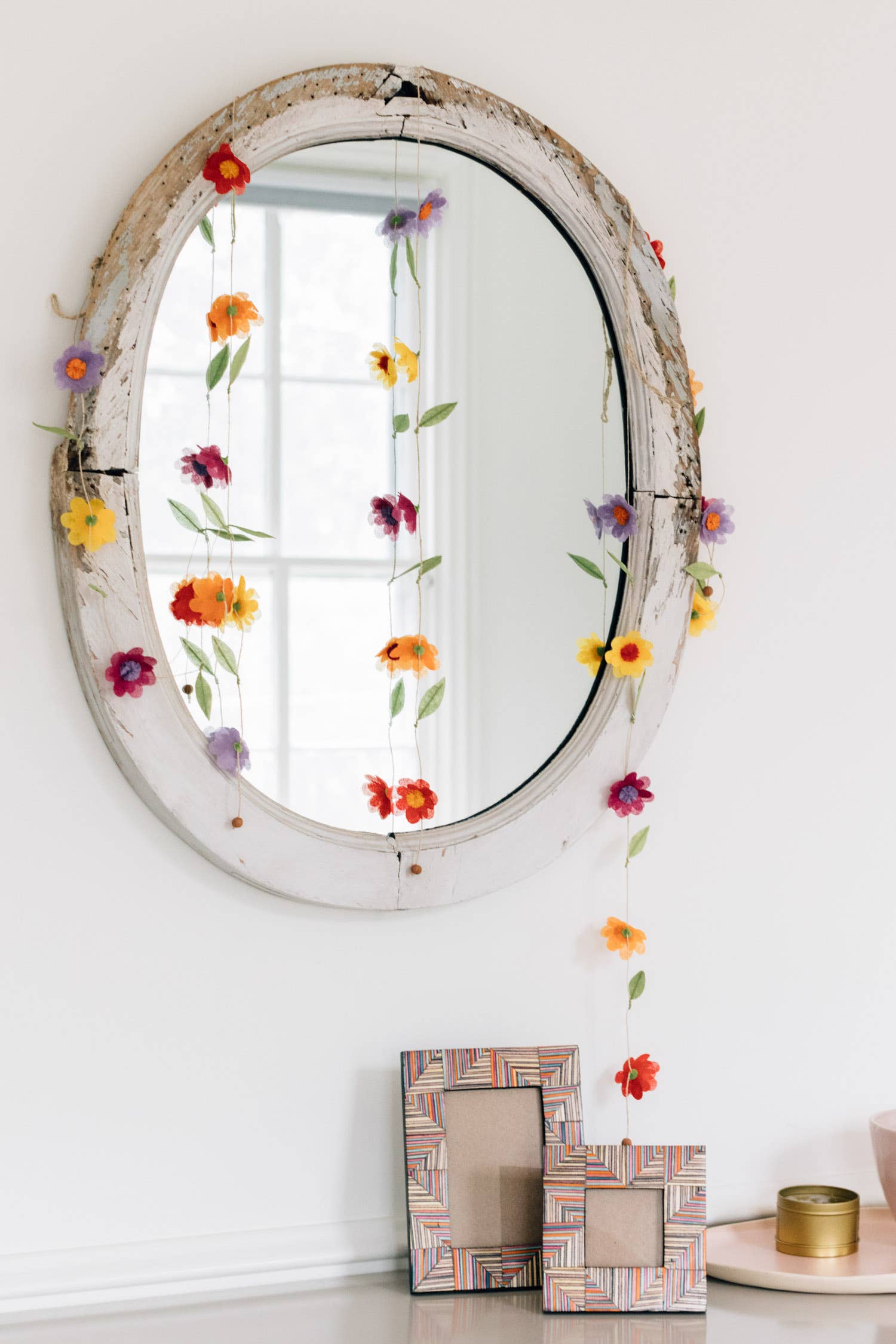Silk Paper Flower Valance - Sugar River Shoppe