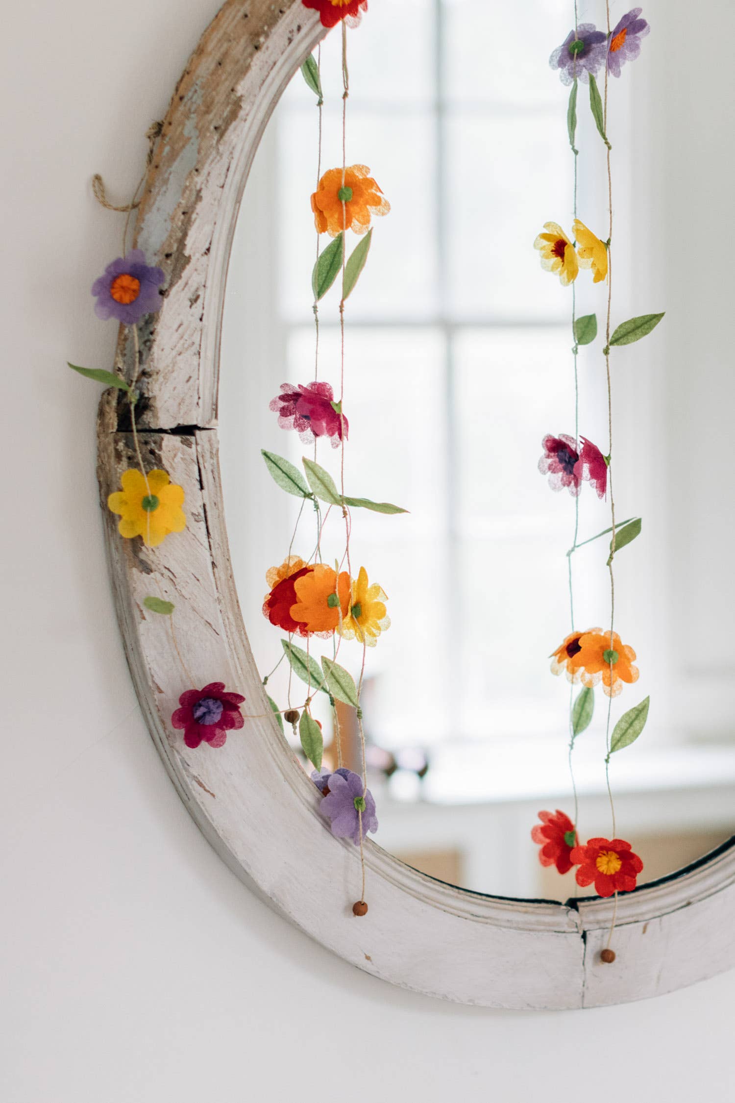 Silk Paper Flower Valance - Sugar River Shoppe