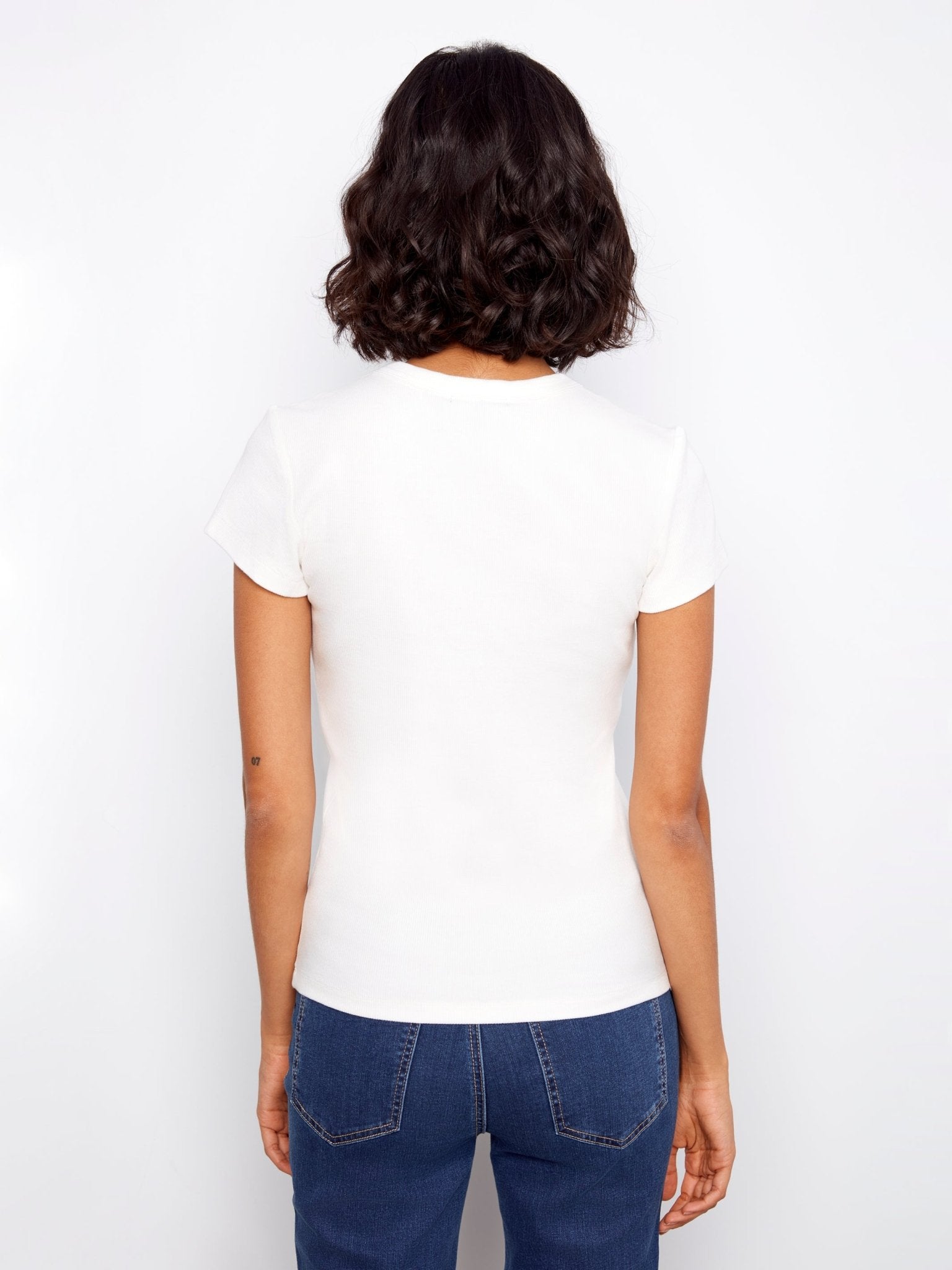 Tencel Rib Crew Neck T-Shirt - Charlie B - 690178765414 - Sugar River Shoppe - 