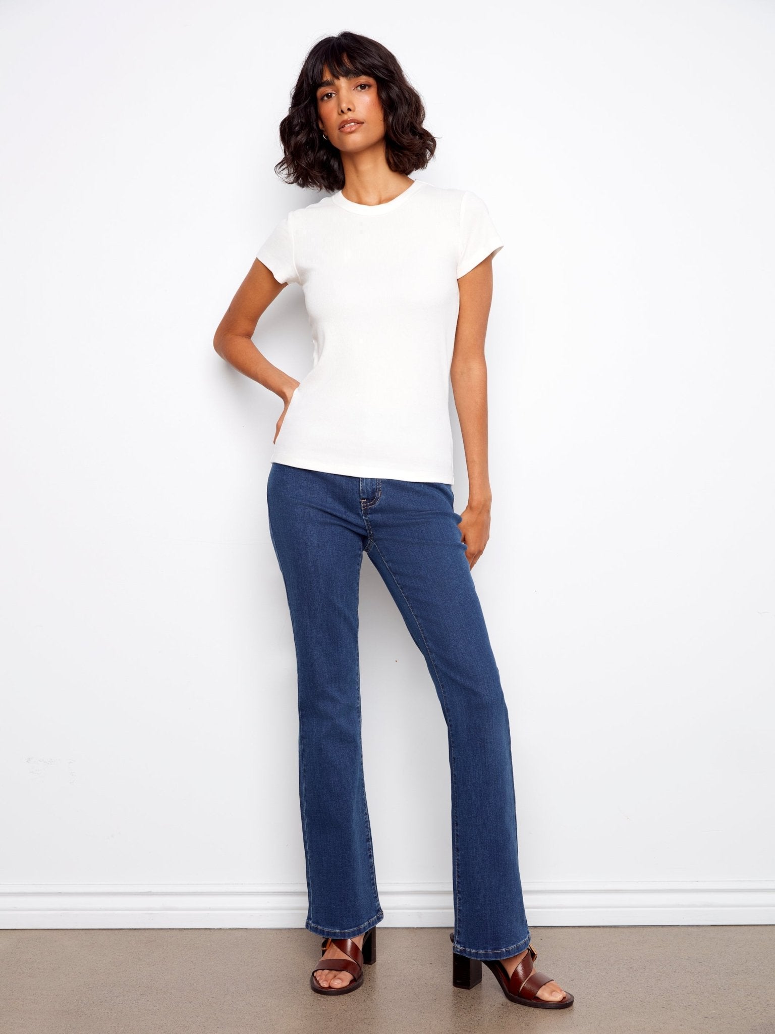 Tencel Rib Crew Neck T-Shirt - Charlie B - 690178765414 - Sugar River Shoppe - 