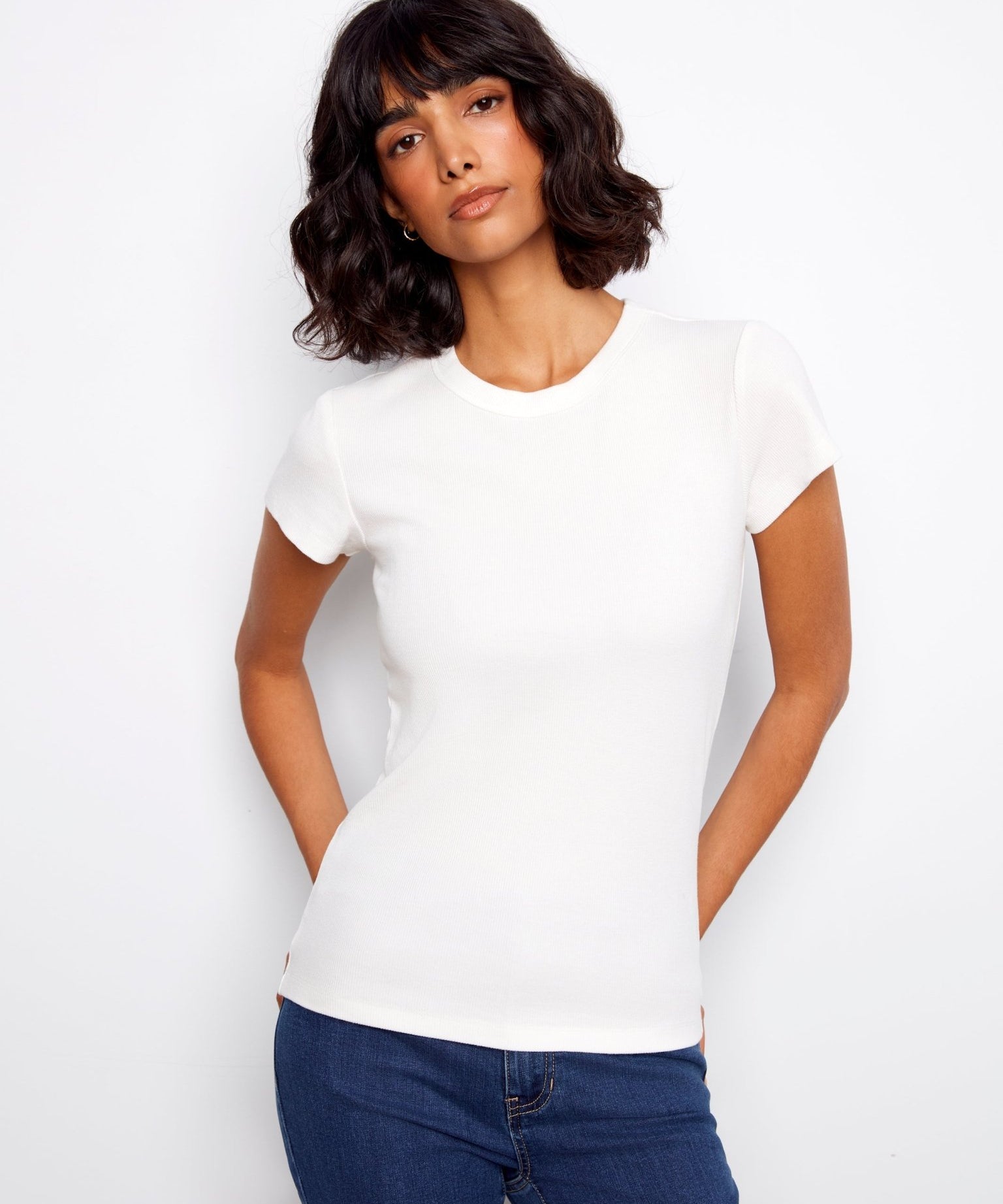 Tencel Rib Crew Neck T-Shirt - Charlie B - 690178765414 - Sugar River Shoppe - 