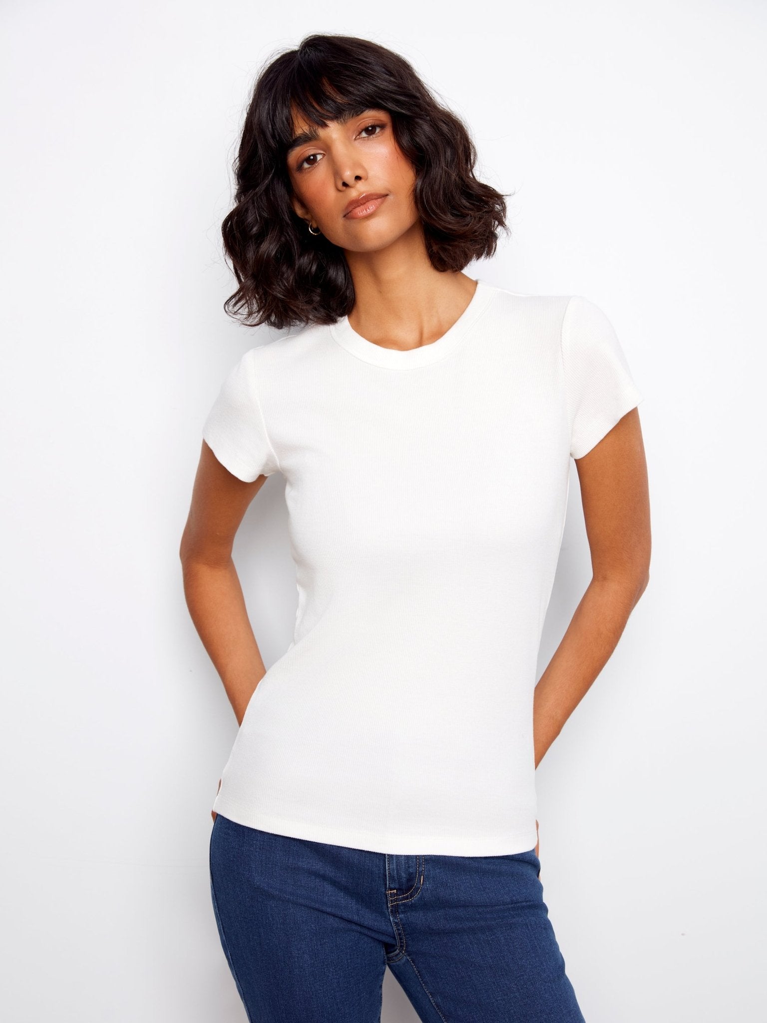 Tencel Rib Crew Neck T-Shirt - Charlie B - 690178765414 - Sugar River Shoppe - 