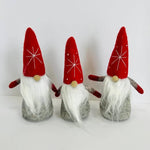 Christmas Decor Felt Gnome Red with Snowflake Hat - Sugar River Shoppe