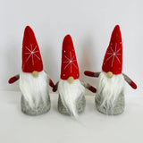 Christmas Decor Felt Gnome Red with Snowflake Hat - Sugar River Shoppe