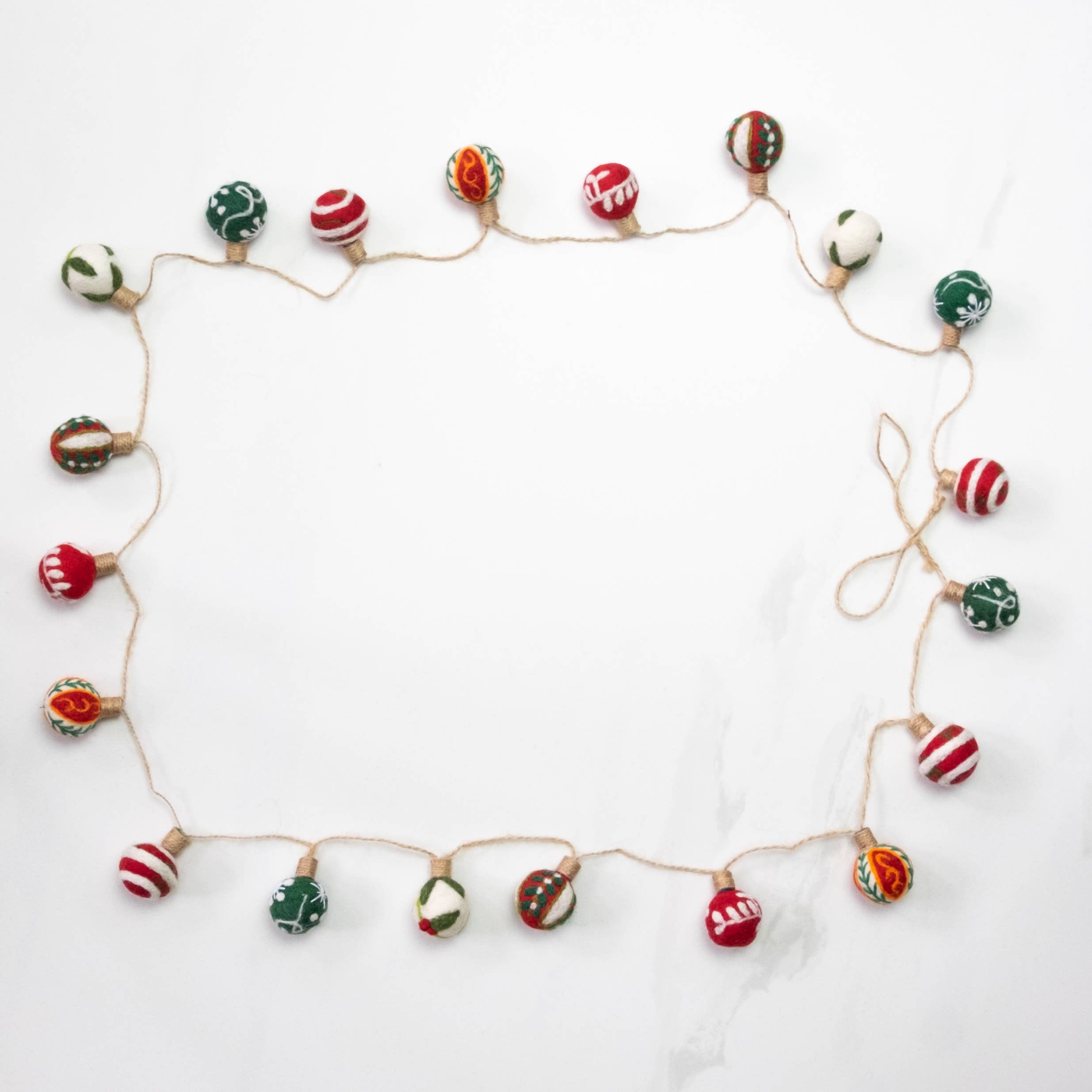 Embroidered Christmas Ball Garland - Sugar River Shoppe