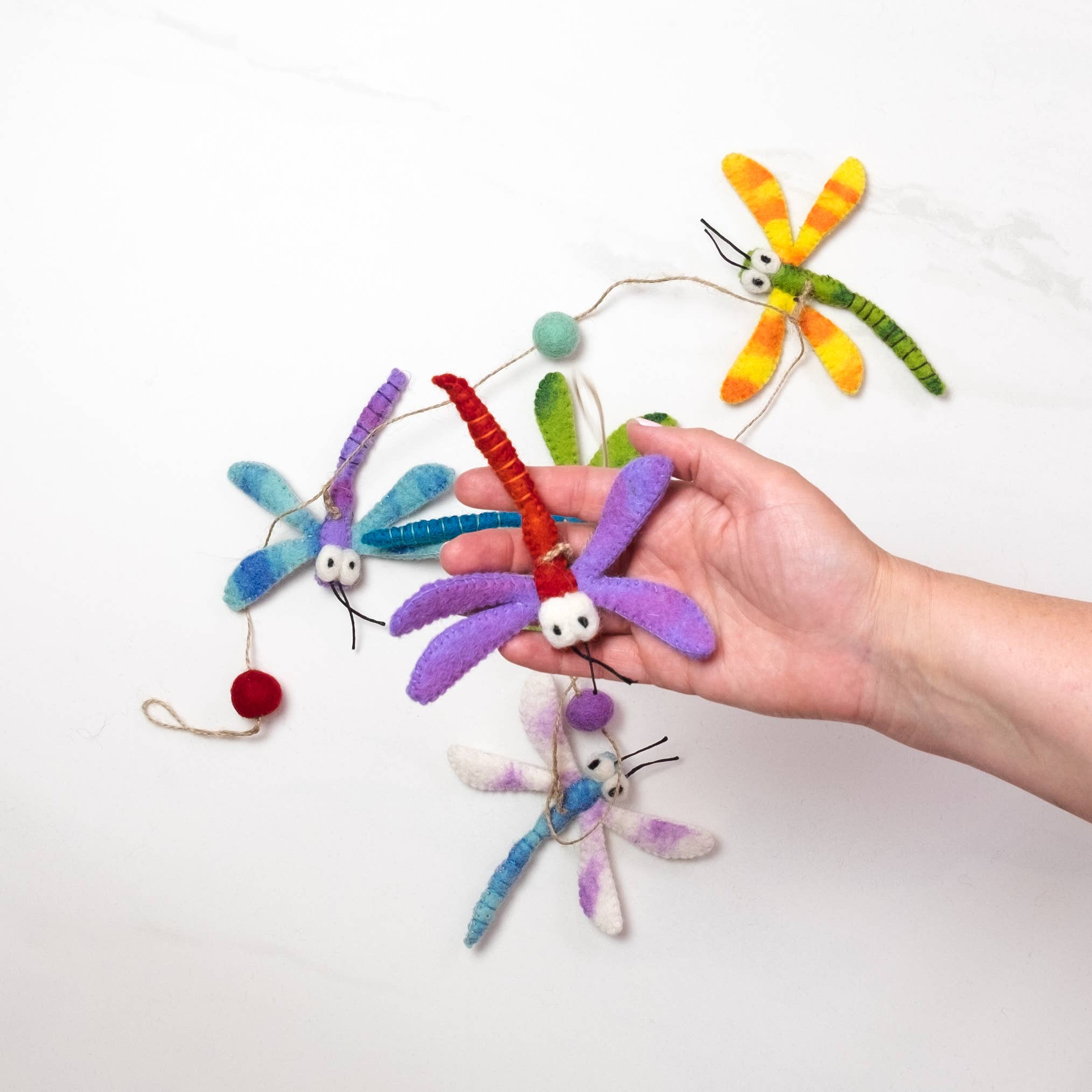 Felt Decor Dragonfly Garland Multicolor - Sugar River Shoppe