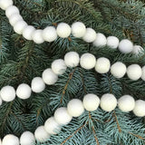 Felt Decor Garland White Balls - White Felt - Sugar River Shoppe