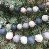 Felt Garland Balls - Grey Felt Balls - Sugar River Shoppe