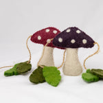 Felt Multi-Color Spotted Mushroom Garland - Sugar River Shoppe