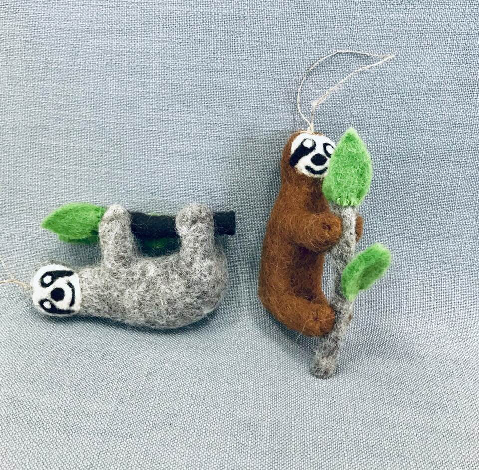 Ornament Sloth - Sugar River Shoppe