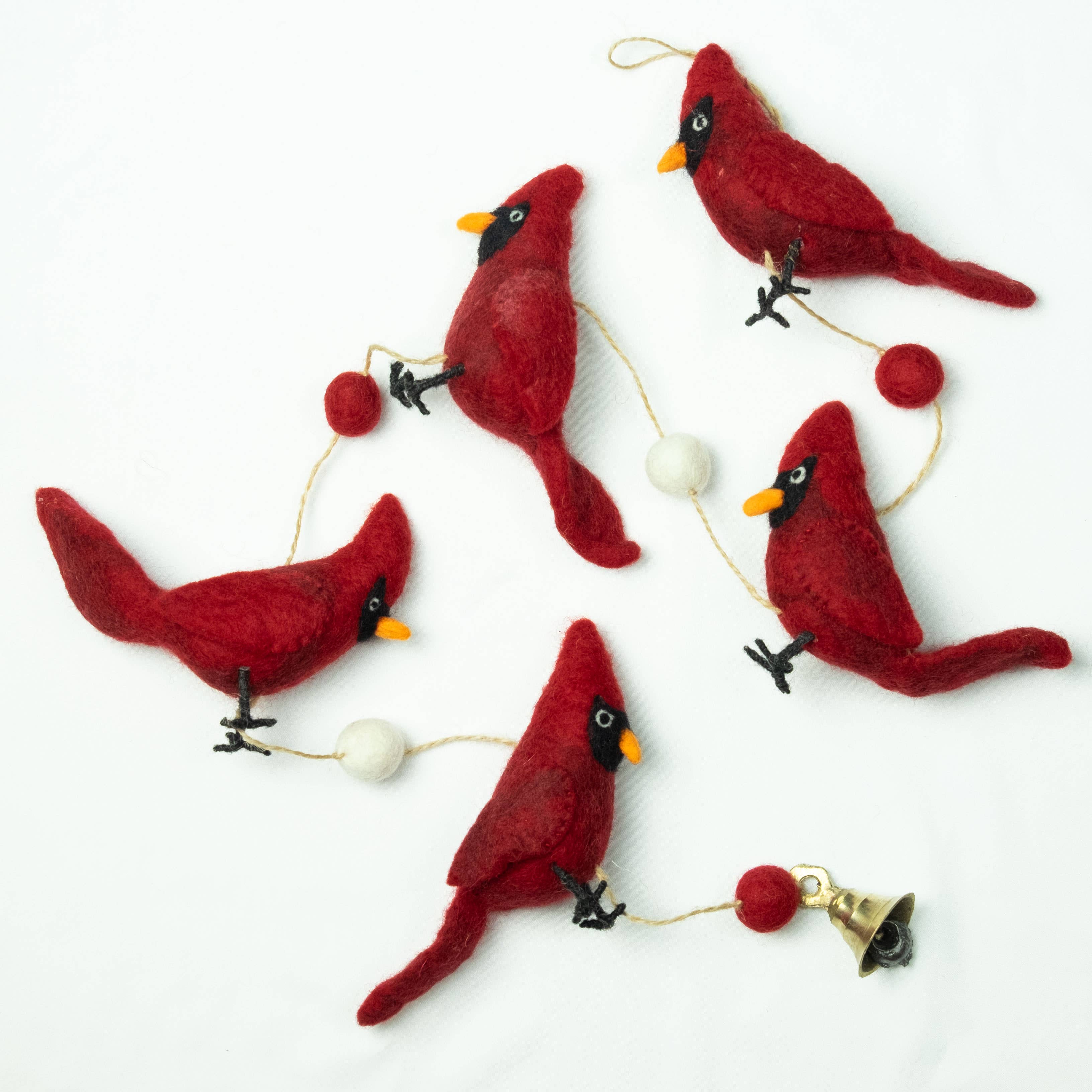 Spring Decor Red Felt Cardinal Garland - Sugar River Shoppe