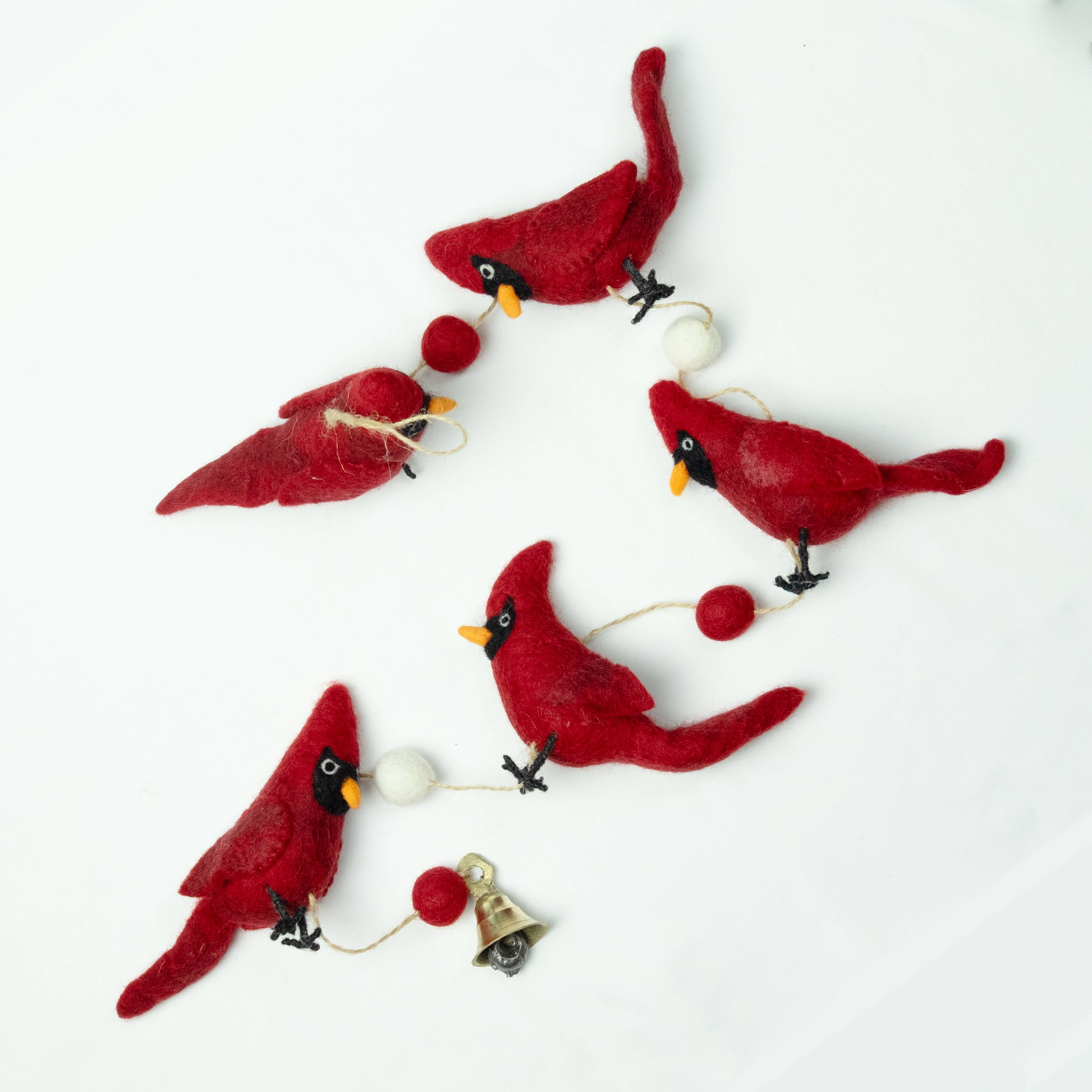 Spring Decor Red Felt Cardinal Garland - Sugar River Shoppe