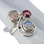 Three Stone Stacked Swirl Silver Ring - Amberman - 55243304 - Sugar River Shoppe - 