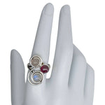 Three Stone Stacked Swirl Silver Ring - Amberman - 55243304 - Sugar River Shoppe - 