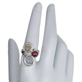 Three Stone Stacked Swirl Silver Ring - Amberman - 55243304 - Sugar River Shoppe - 