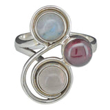 Three Stone Stacked Swirl Silver Ring - Amberman - 55243304 - Sugar River Shoppe - 