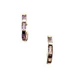 24k Gold Hoop Earrings with Black Stones - Sugar River Shoppe