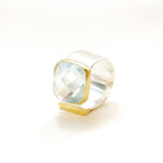 Statement Ring in Gold and Silver: Light Blue Topaz / Size 8 - Sugar River Shoppe