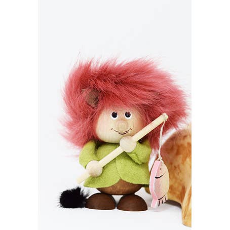 Troll fisherman with a fishing rod - Nordic Dreams - 9926696 - Sugar River Shoppe - 