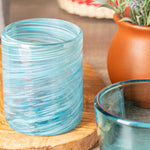 Mexican Handblown Glasses - Aqua - Sugar River Shoppe