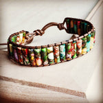 Woven Regalite Stacked Stone Bracelet - Multi - The Jewelry Junkie - 788927619665 - Sugar River Shoppe - 