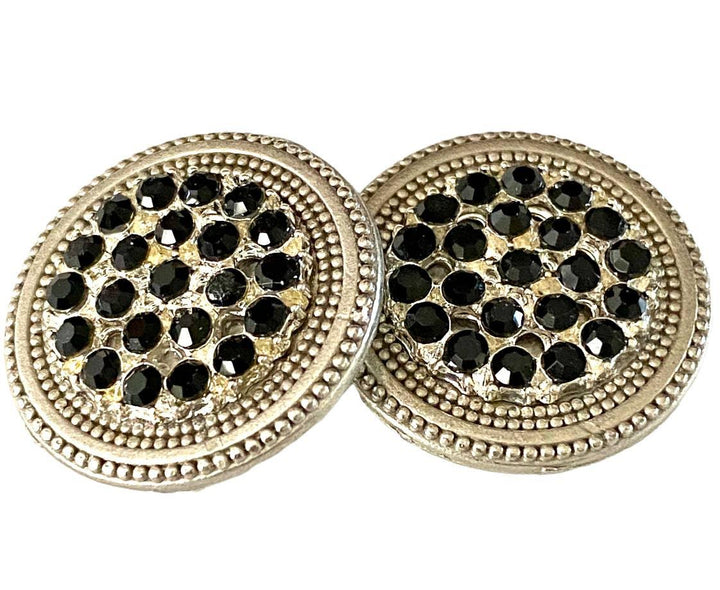 Antique Black Rhinestone Cluster Pin Set - Sugar River Shoppe