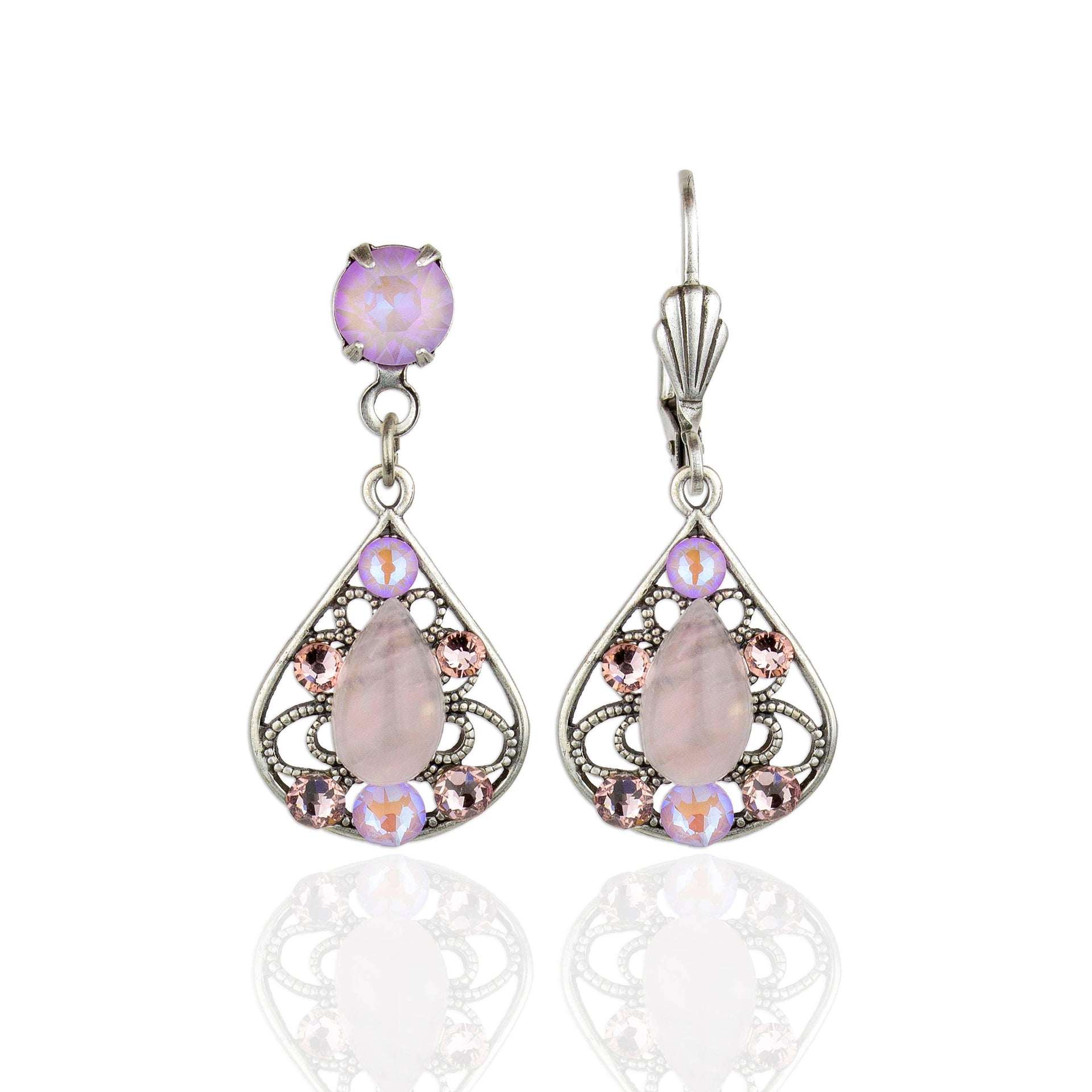 Esme Crystal Earrings: Leverback - Sugar River Shoppe