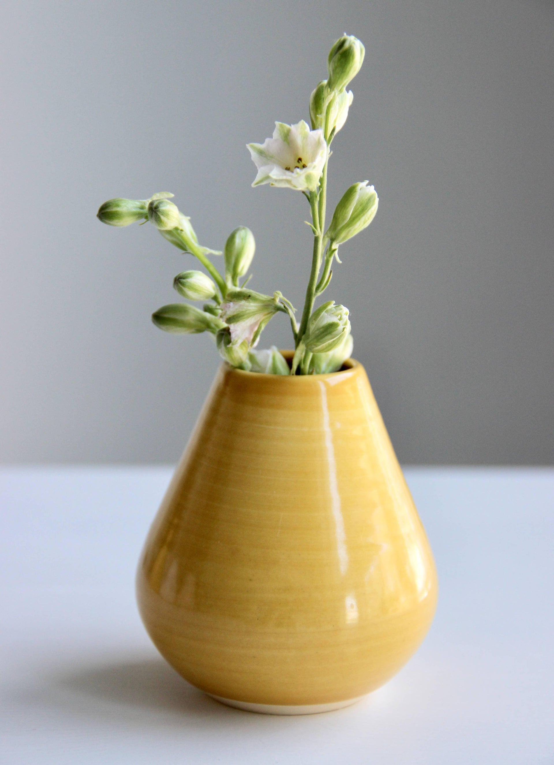 Yellow Ceramic Bud Vase - Sugar River Shoppe