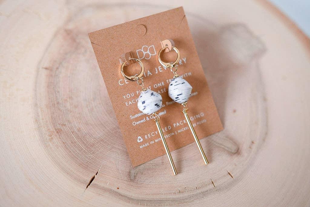 Speckled White Earrings - Sugar River Shoppe