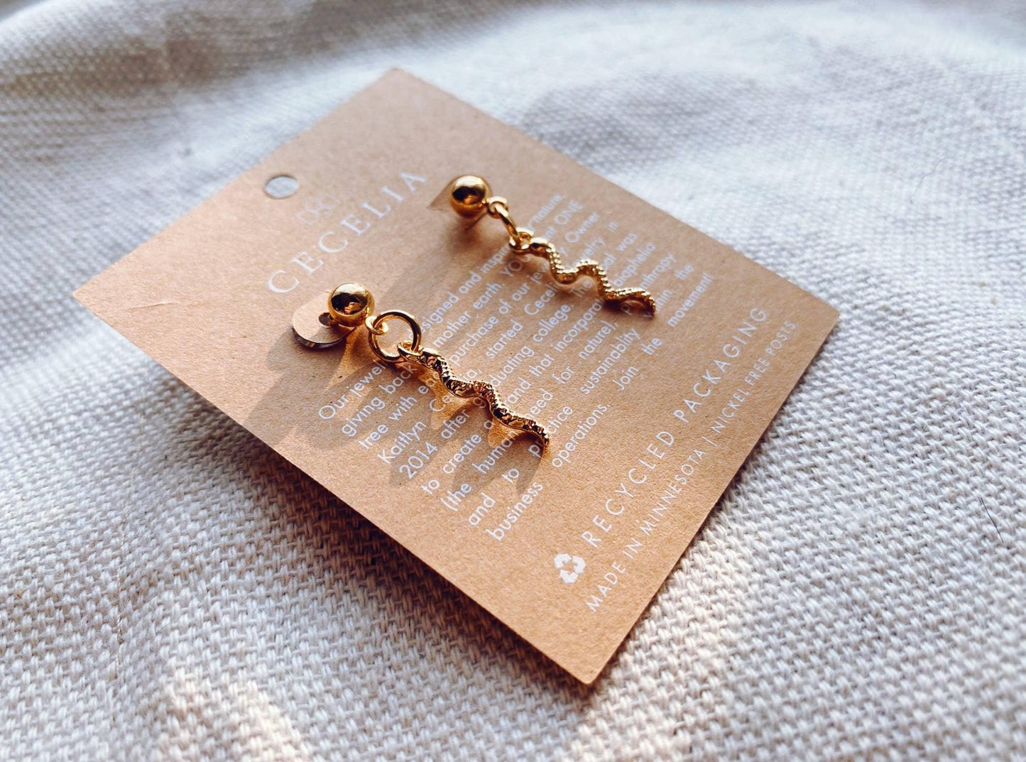 Gold Snake Earrings - Sugar River Shoppe