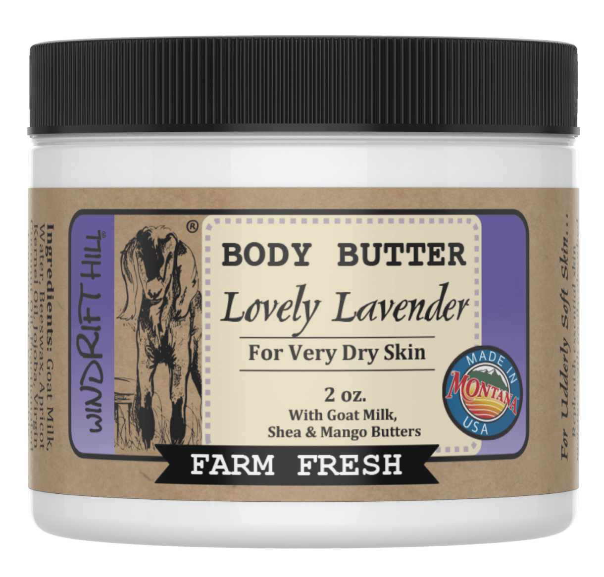 Lovely Lavender | Goat Milk Body Butter | 2oz. Travel Size - Sugar River Shoppe