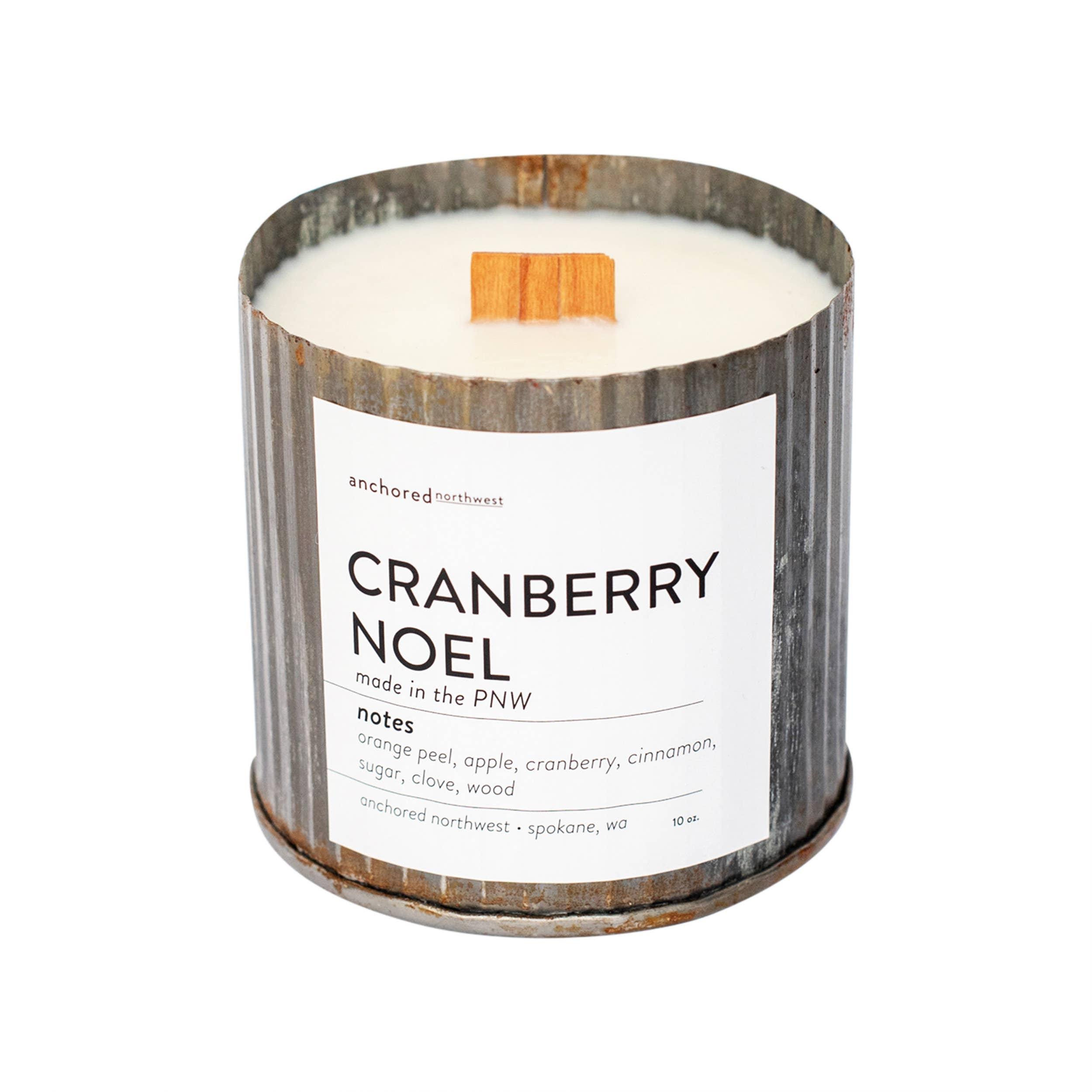 Cranberry Noel Wood Wick Rustic Farmhouse Soy Candle: 10oz - Sugar River Shoppe