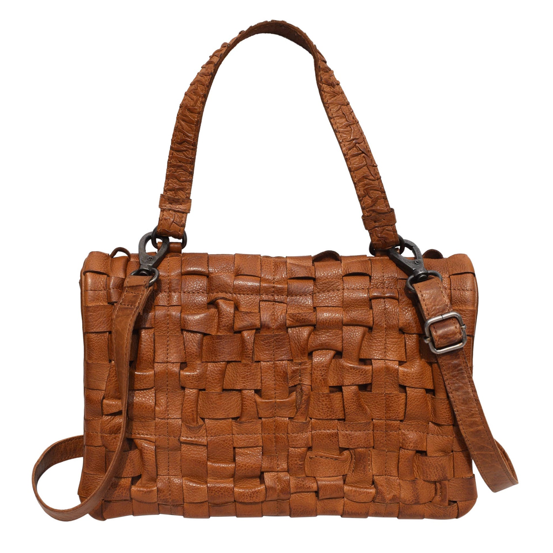 Sigourney Handcrafted Leather Crossbody Bag: Cognac