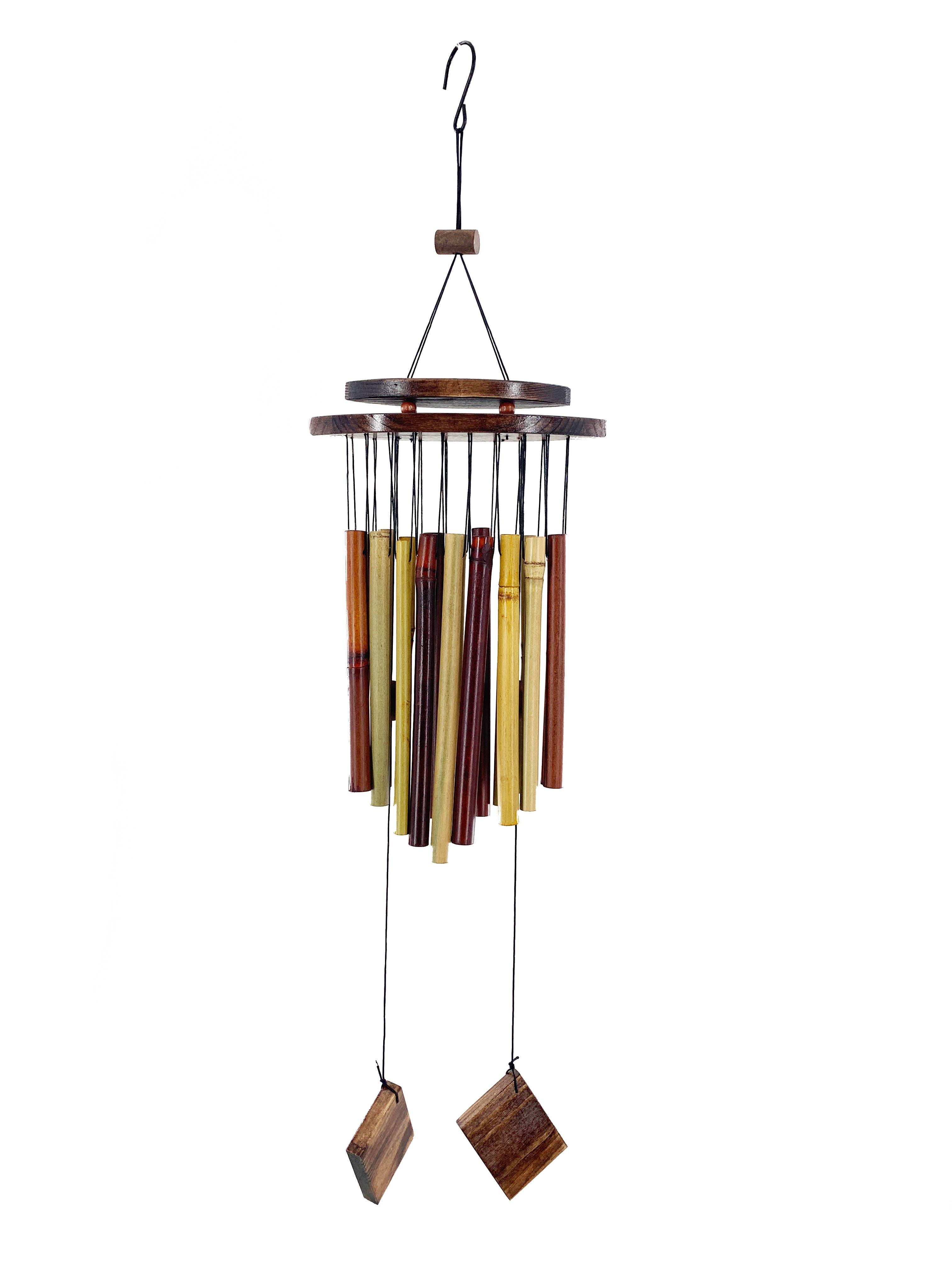 Bamboo Double Sail Wind Chime Garden Decor Gifts Hanging - Sugar River Shoppe