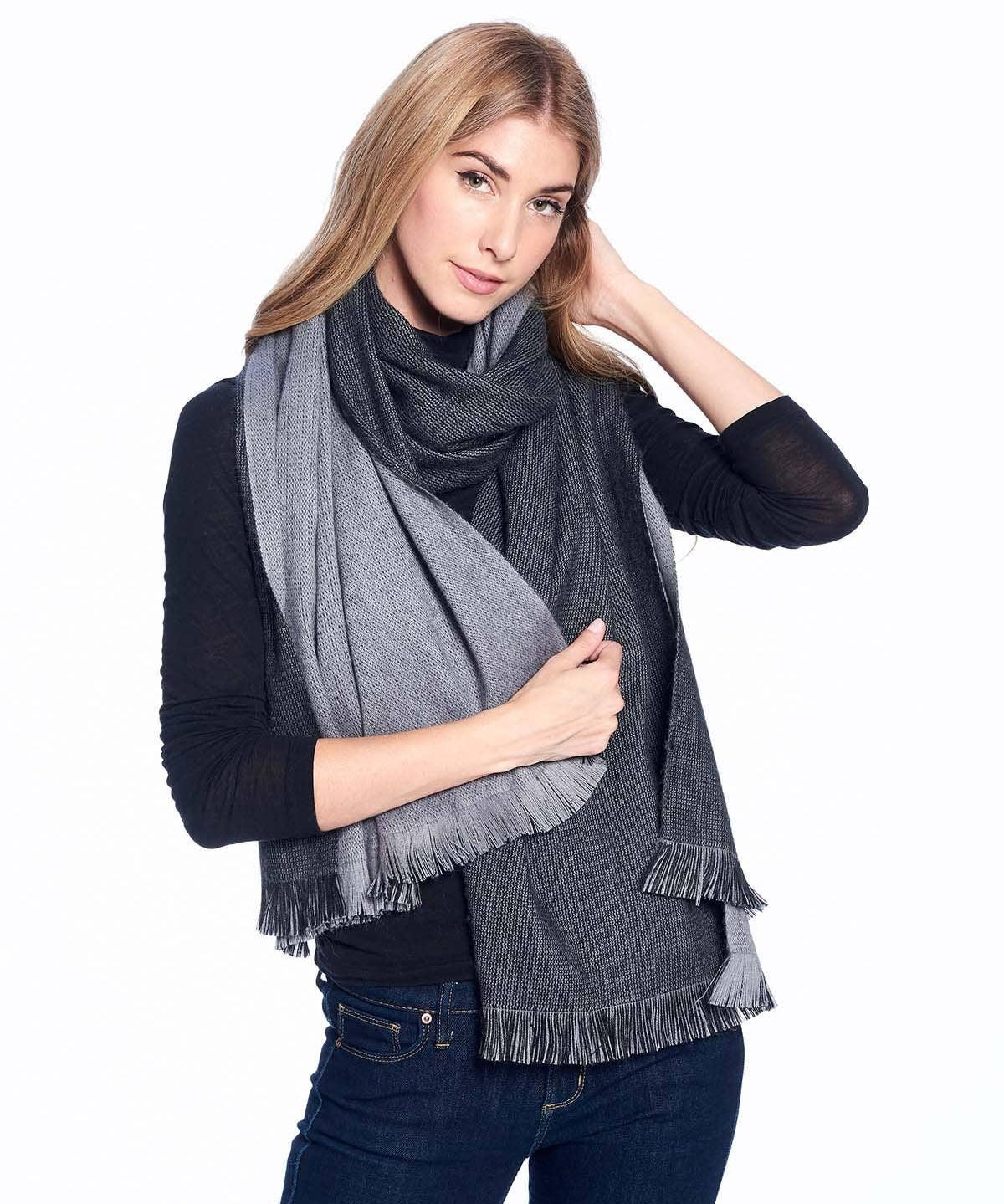 Alpaca Reversible Wrap - Obsidian - Shupaca Alpaca - 111111114354 - Sugar River Shoppe - 