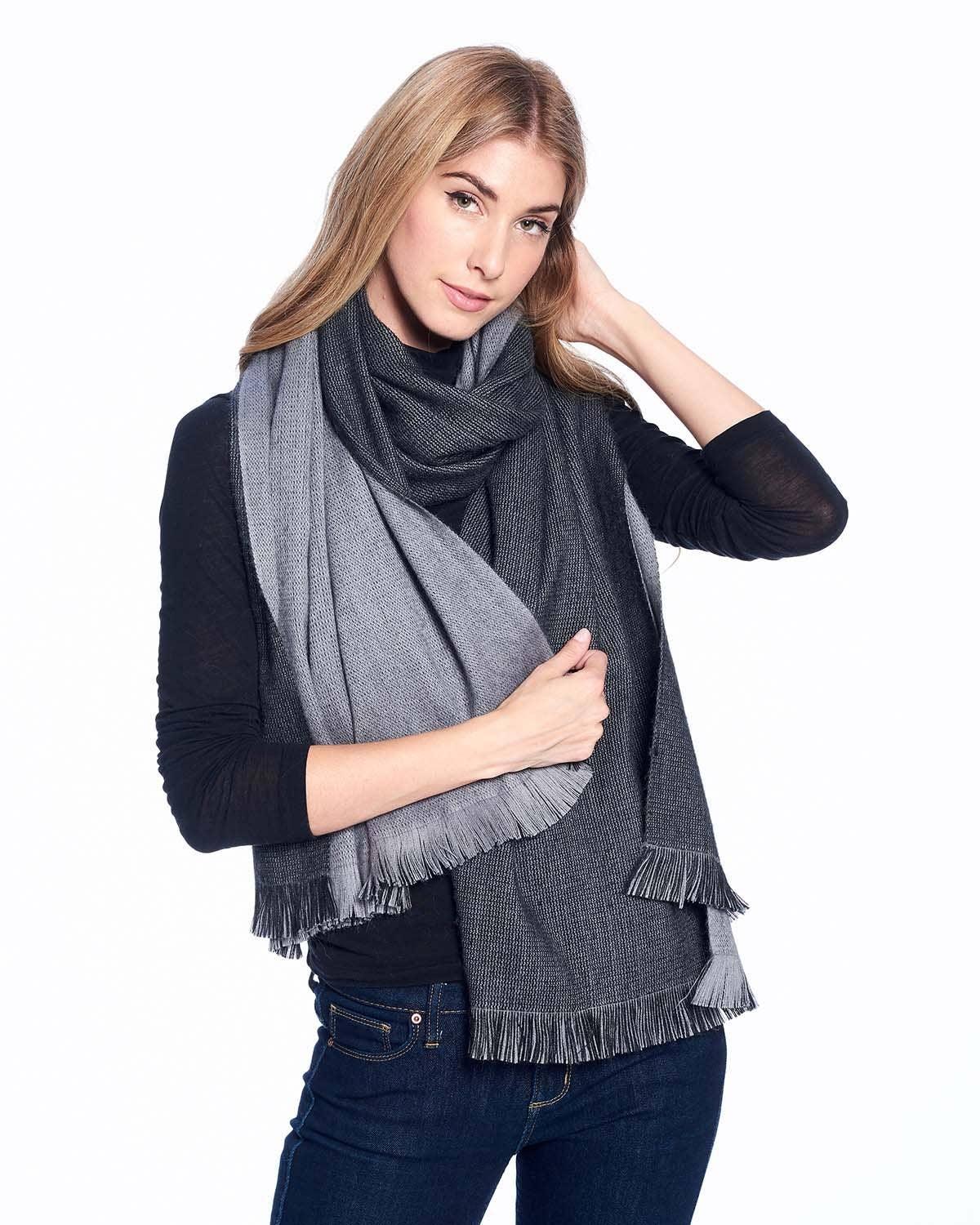 Alpaca Reversible Wrap - Obsidian - Shupaca Alpaca - 111111114354 - Sugar River Shoppe - 