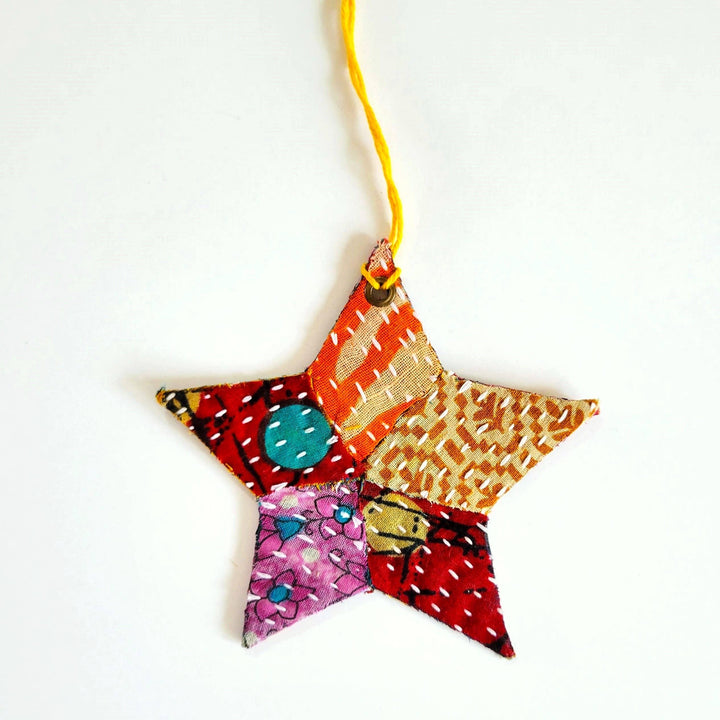 Recycled Sari Star Ornament - Sugar River Shoppe