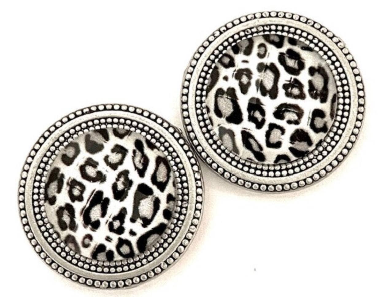 Snow Leopard Print Magnet Button Pin Set - Sugar River Shoppe