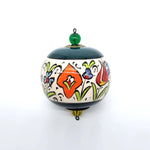 Ceramic Ball Christmas Ornament in Assorted Colors: Spruce - Sugar River Shoppe