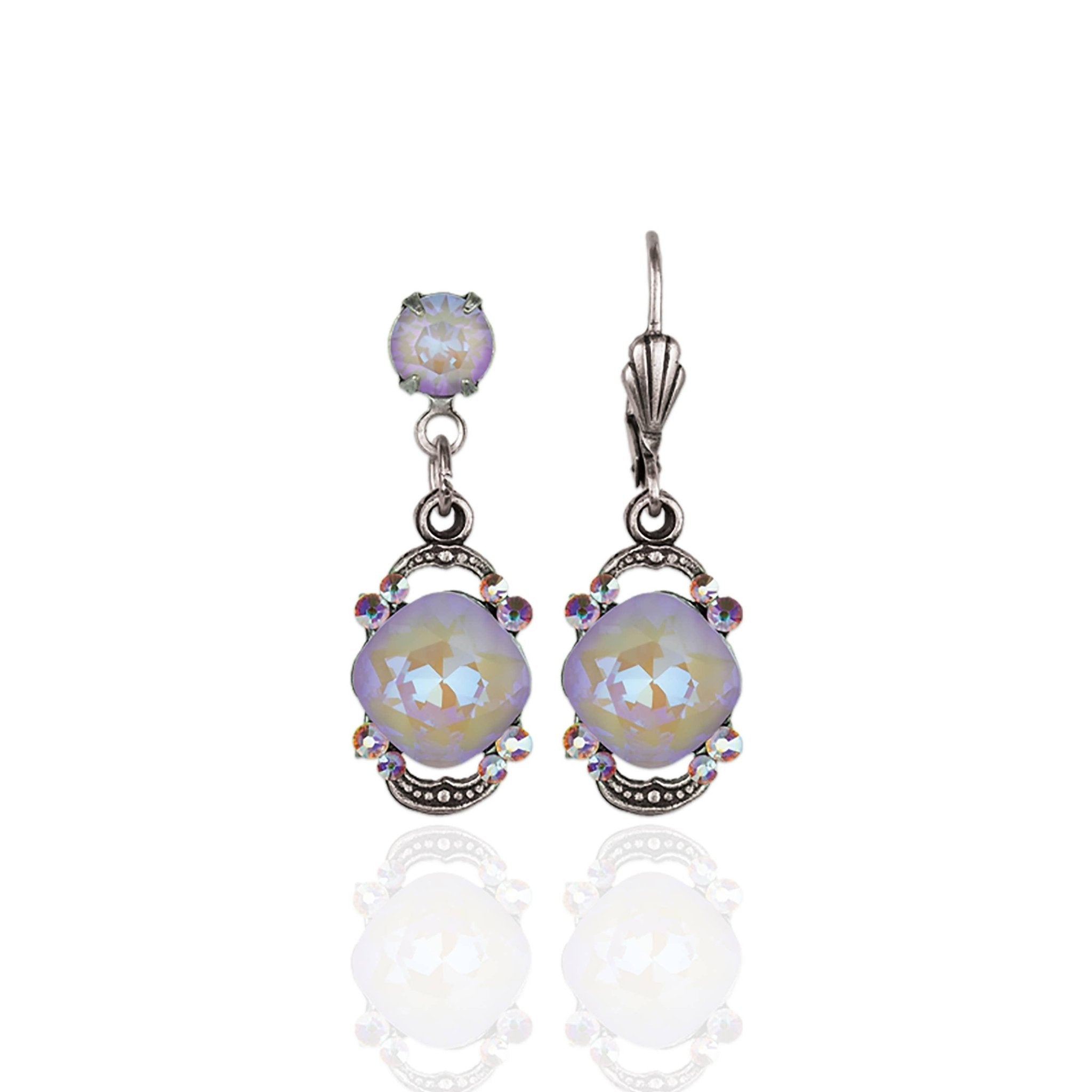 Eva Crystal Earrings: Lavender DeLite / Leverback - Anne Koplik Designs, Inc. - 555580 - Sugar River Shoppe - 