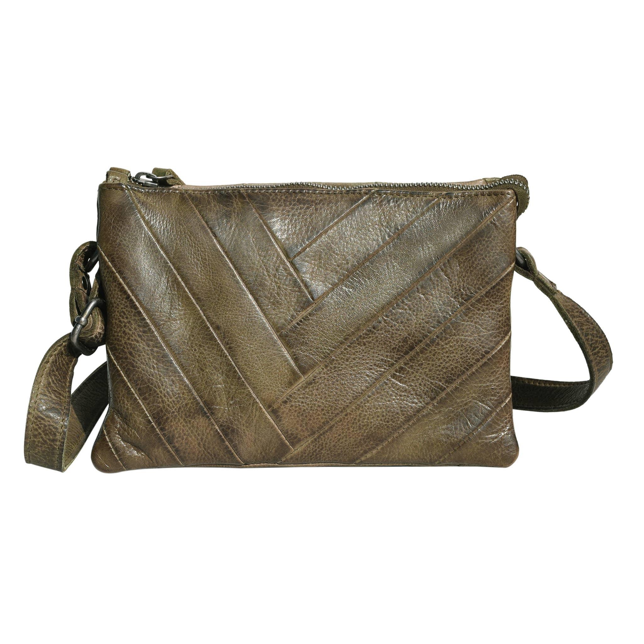 Sunny Handcrafted Leather Crossbody Bag: Moss - Sugar River Shoppe