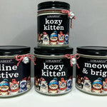 Christmas Winter Cats Glass Jar 100% Soy Wax Candles: Feline Festive / 16 oz - Sugar River Shoppe