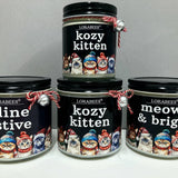 Christmas Winter Cats Glass Jar 100% Soy Wax Candles: Feline Festive / 16 oz - Sugar River Shoppe