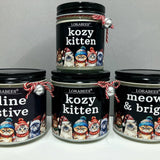 Christmas Winter Cats Glass Jar 100% Soy Wax Candles: Kozy Kitten / 16 oz - Sugar River Shoppe
