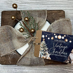 Wood Cheese Mold Candle 8 oz Vintage Christmas: Black wood - Sugar River Shoppe