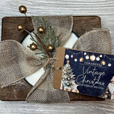 Wood Cheese Mold Candle 8 oz Vintage Christmas: Black wood - Sugar River Shoppe